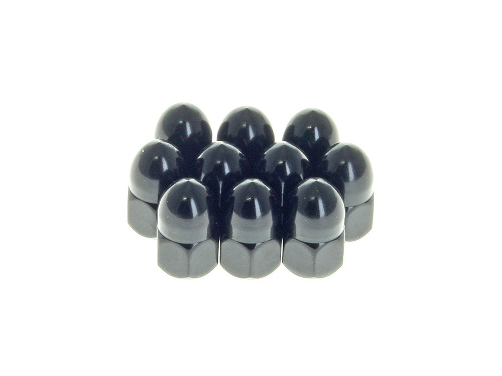 3/8-16 UNC Acorn OEM Style Nuts - Black. Pack of 10 - Rollies Speed Shop