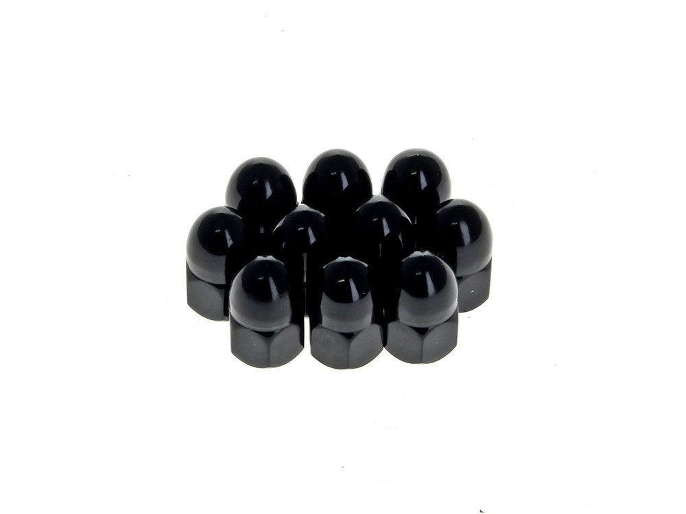 3/8-24 UNF Acorn OEM Style Nuts - Black. Pack of 10 - Rollies Speed Shop