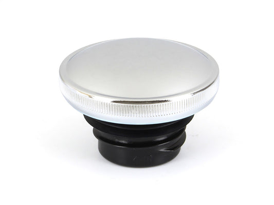 Right Hand Vented Screw-In Fuel Cap - Chrome. Fits H-D 1982-1995. - Rollies Speed Shop