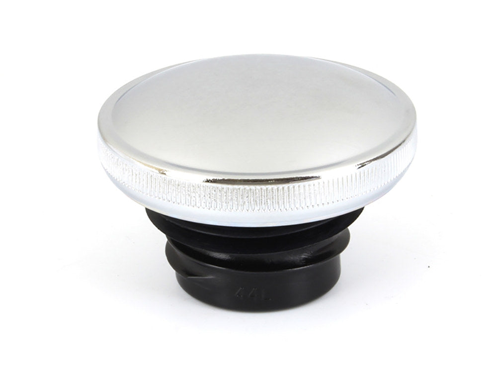 Left Hand Non-Vented Screw-In Fuel Cap - Chrome. Fits H-D 1982-1995. - Rollies Speed Shop