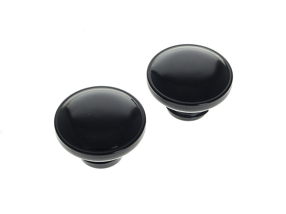 Screw-In Fuel Caps - Gloss Black. Fits H-D 1982-1995. - Rollies Speed Shop