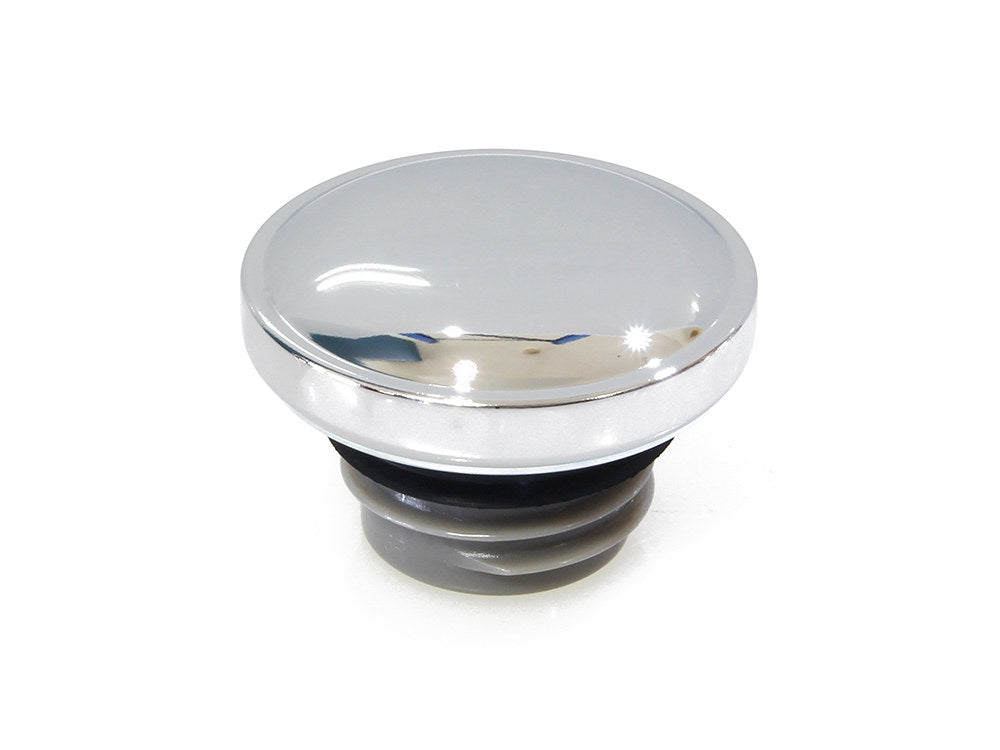 Right Hand Vented Screw-In Fuel Cap - Chrome. Fits H-D Big Twin 1996up & Sportster 1996-2021. - Rollies Speed Shop