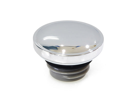 Right Hand Vented Screw-In Fuel Cap - Chrome. Fits H-D Big Twin 1996up & Sportster 1996-2021. - Rollies Speed Shop
