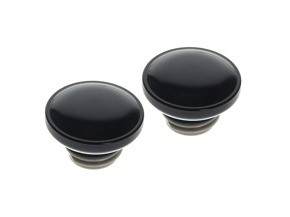 Screw In Fuel Caps - Gloss Black. Fits H-D 1996up. - Rollies Speed Shop