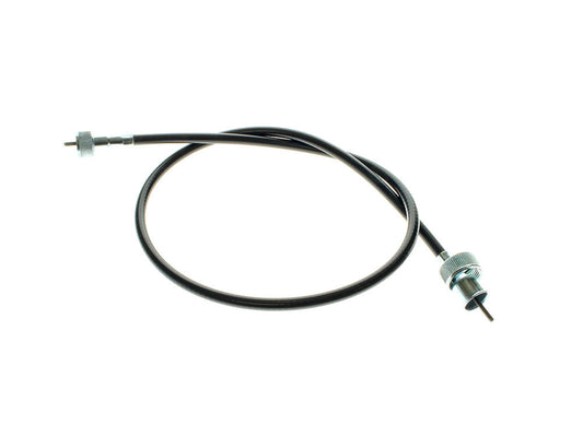 Transmission Drive Speedo Cable - Black Vinyl. Fits 4spd Big Twin Models with Transmission Speedo Drive. 35in. Long with 5/8-18in. Nut. - Rollies Speed Shop
