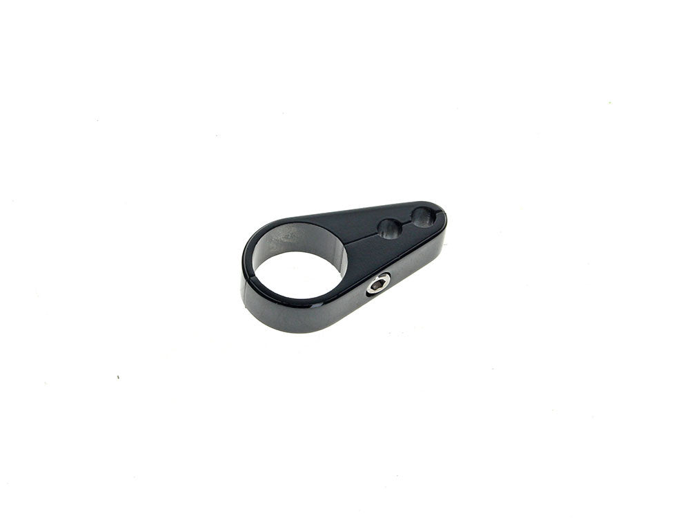 1in. Cable Clamp with Dual Throttle & Idle Cable Holes - Gloss Black - Rollies Speed Shop