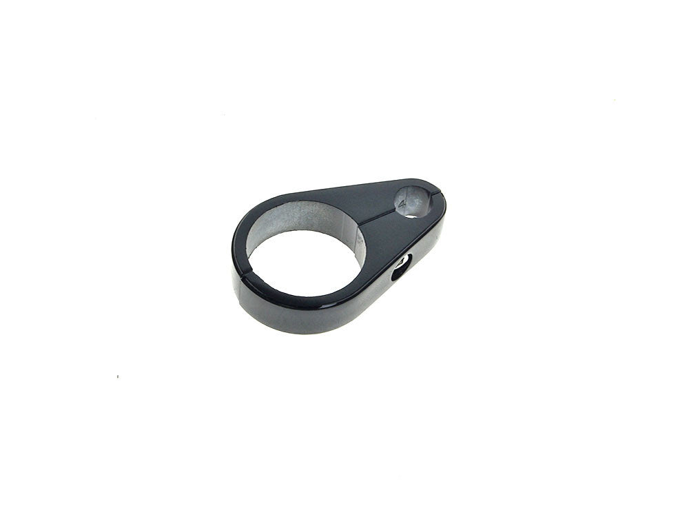1-1/4in. Cable Clamp with 1 x 10mm Clutch Cable or Brake Line Hole - Black - Rollies Speed Shop