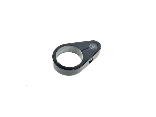 1-1/4in. Cable Clamp with 1 x 10mm Clutch Cable or Brake Line Hole - Black - Rollies Speed Shop