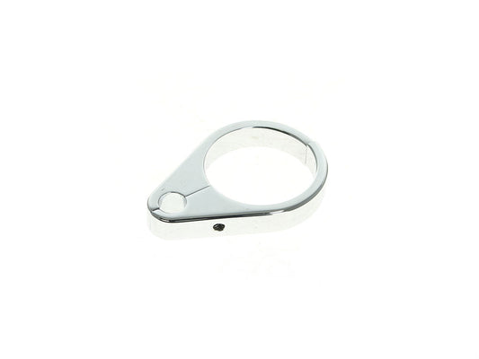1-3/4in. Cable Clamp with 1 x 10mm Clutch Cable or Brake Line Hole - Chrome - Rollies Speed Shop