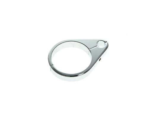 2in. Cable Clamp with 1 x 10mm Clutch Cable or Brake Line Hole - Chrome - Rollies Speed Shop