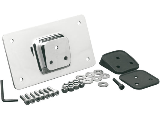 Laydown Original Style Number Plate Mount - Chrome. - Rollies Speed Shop