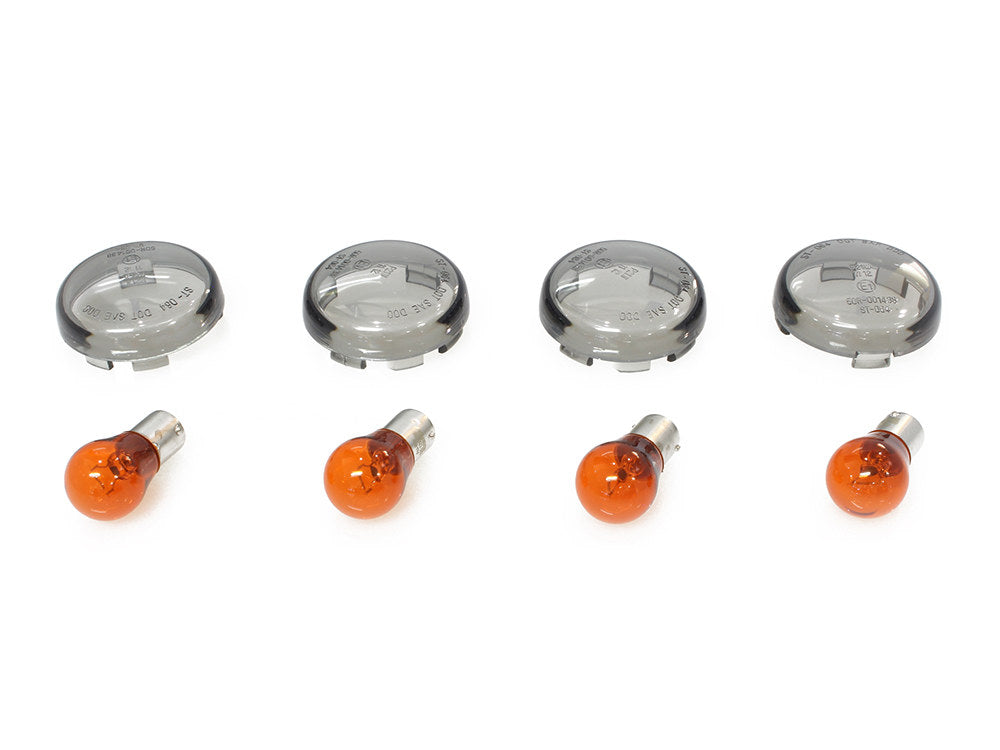 Smoked Turn Signal Lens Kit. Fits most Big Twin & Sportster 2002up. - Rollies Speed Shop