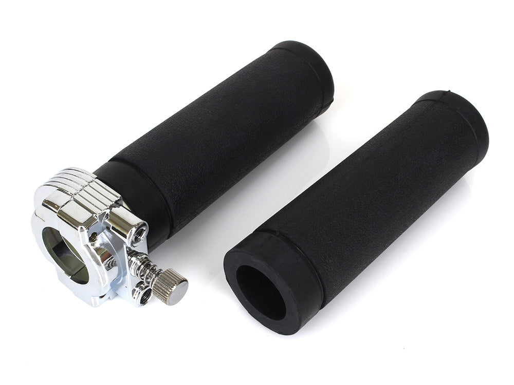 Handgrips & Throttle Assembly. Fits Dual Cables. - Rollies Speed Shop