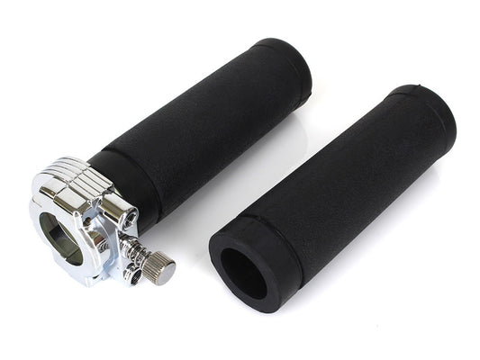 Handgrips & Throttle Assembly. Fits Dual Cables. - Rollies Speed Shop
