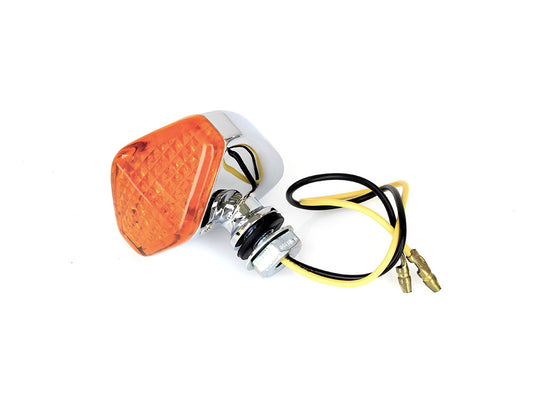 Mini Diamond LED Turn Signal with Amber Lense - Chrome. - Rollies Speed Shop