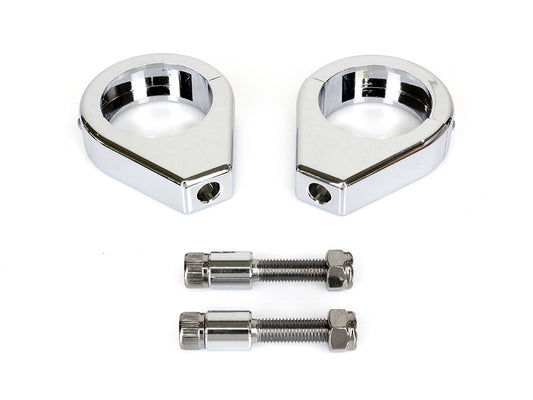 41mm Forks Turn Signal Clamps - Chrome. - Rollies Speed Shop