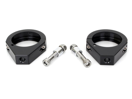 49mm Forks Turn Signal Clamps - Black. - Rollies Speed Shop