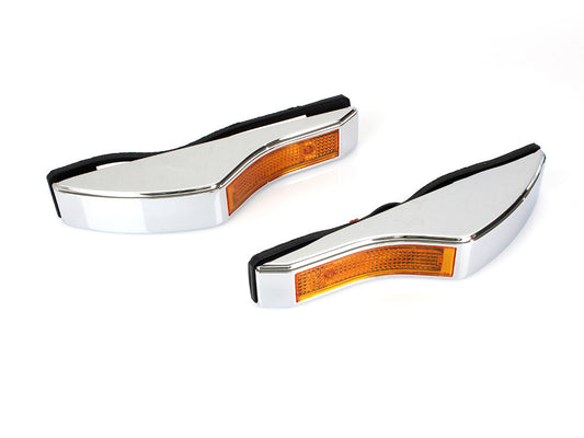 Strut Mount Turn Signal with Amber Lens - Chrome. - Rollies Speed Shop
