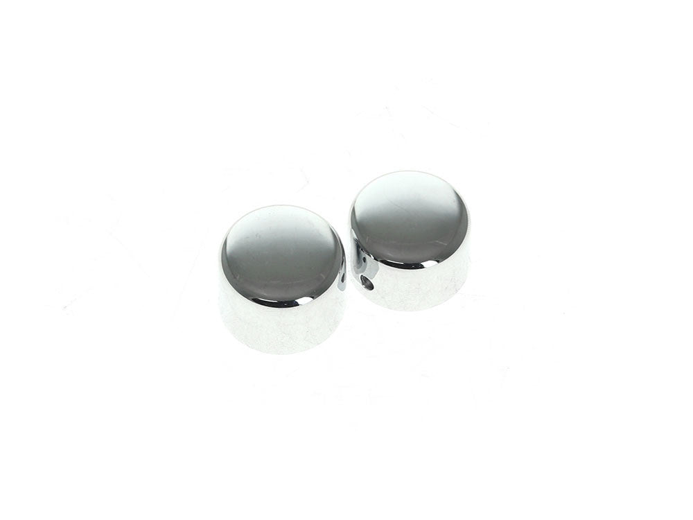 Front Axle Caps - Chrome. Fits Softail 1984-2006, Dyna 1991-2003, Touring 1980-1999, Sportster 1988-2007, FXR 1982-1994 & FXWG 1980-1986 - Rollies Speed Shop