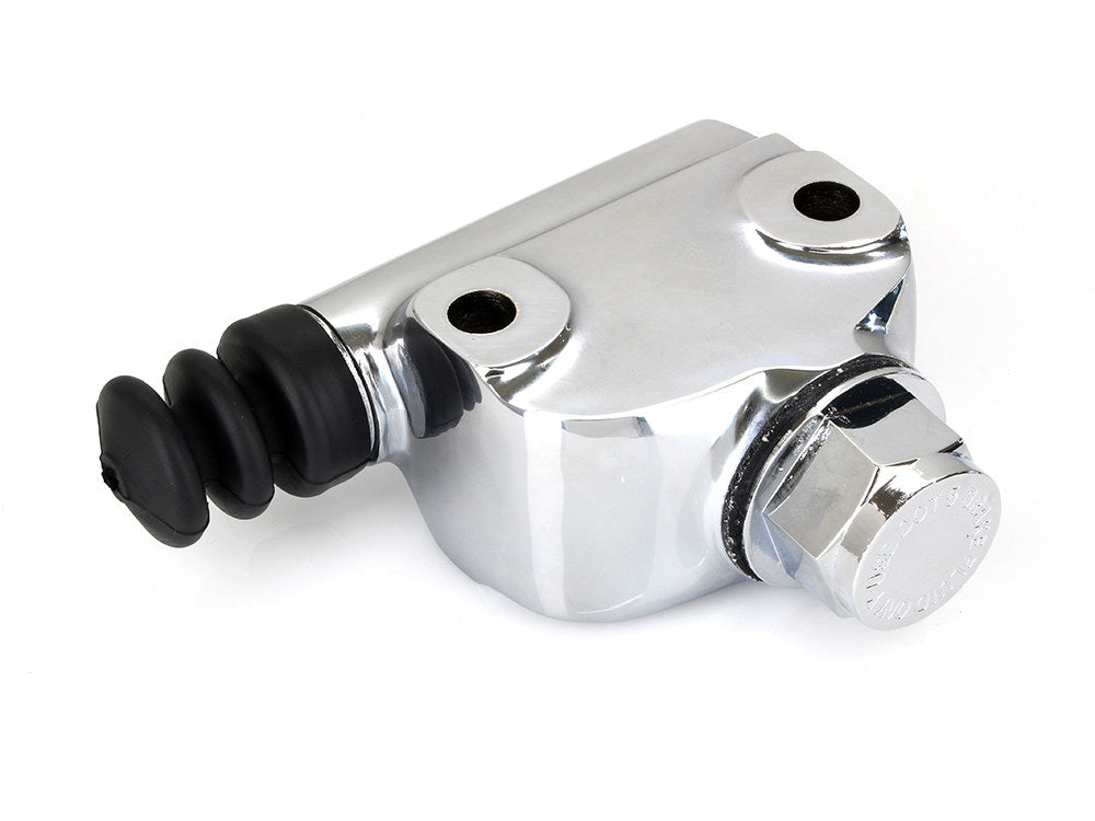 Wagner-Lockheed Style Rear Brake Master Cylinder - Chrome. Fits Big Twin 1958-1972 with Drum Brake. - Rollies Speed Shop