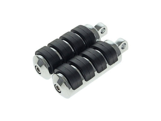 Comfort Iso Style Large Footpegs with Male Mounts - Chrome - Rollies Speed Shop