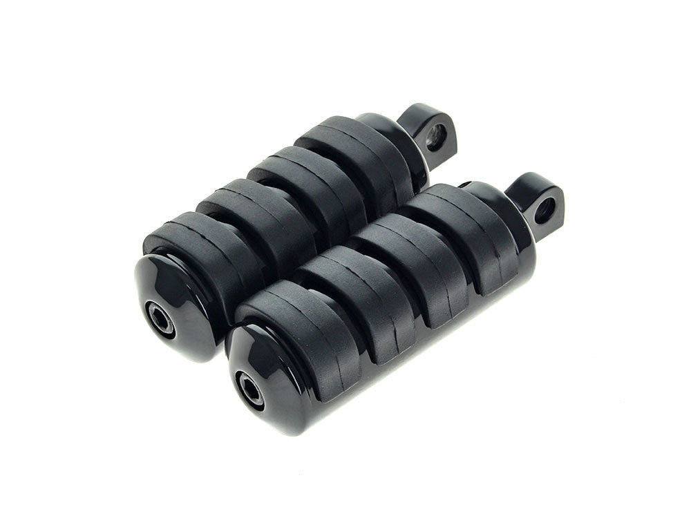 Comfort Iso Style Large Footpegs with Male Mounts - Black - Rollies Speed Shop