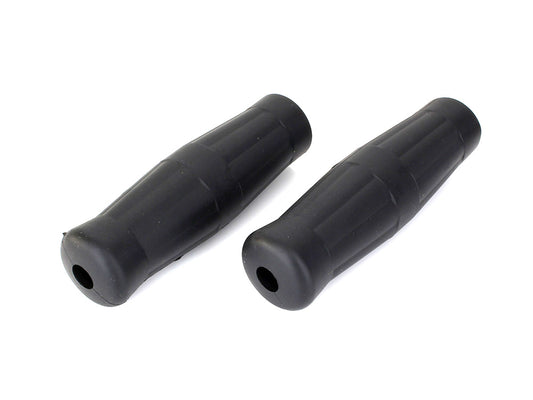 Vintage Style Handgrips - Black. - Rollies Speed Shop