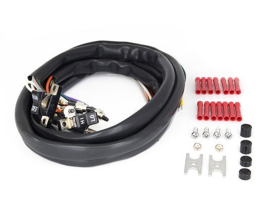 Handlebar Wiring Harness with Black Switches. Fits Big Twin & Sportster 1973-1981. - Rollies Speed Shop
