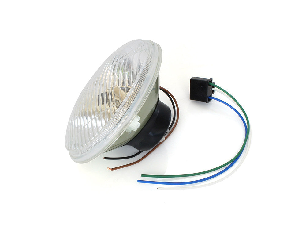 5-3/4in. Headlight Lens with H4 Bulb & 5W Park Light. - Rollies Speed Shop
