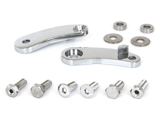 Front Turn Signal Relocation Brackets - Chrome. Fits Springer Softail. - Rollies Speed Shop