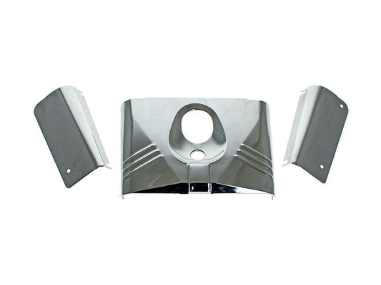 Headlight Tins - Chrome. Fits FL Softail 1986-2017. - Rollies Speed Shop