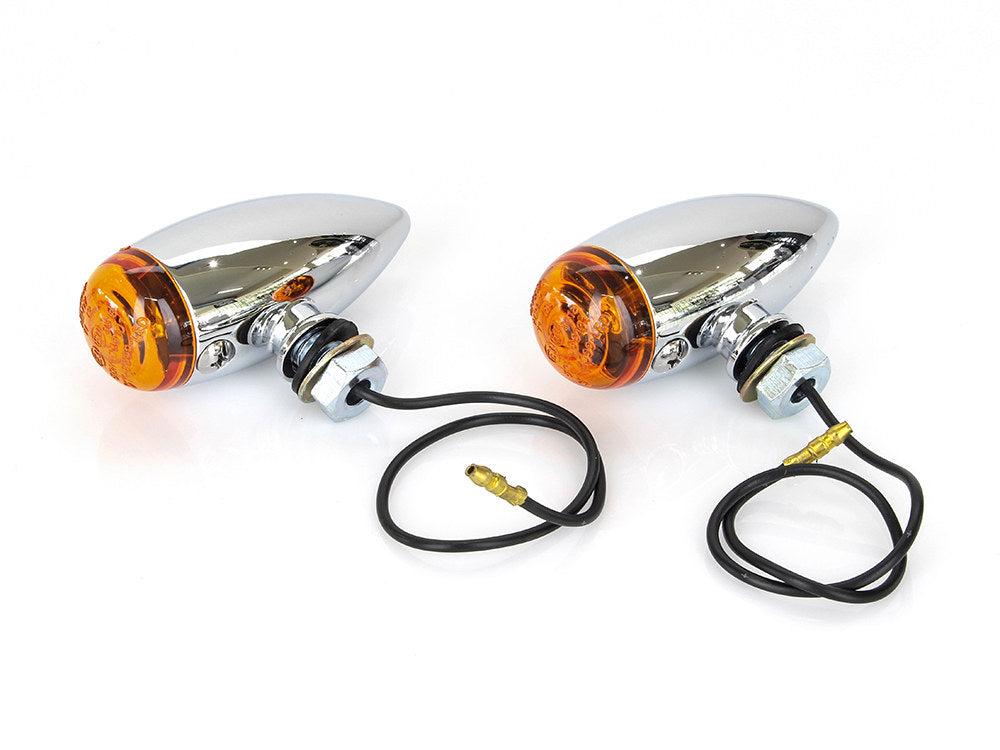 Mini Stretch Bullet Turn Signal - Chrome. - Rollies Speed Shop