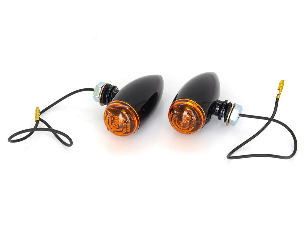 Mini Stretch Bullet Turn Signal - Gloss Black. - Rollies Speed Shop