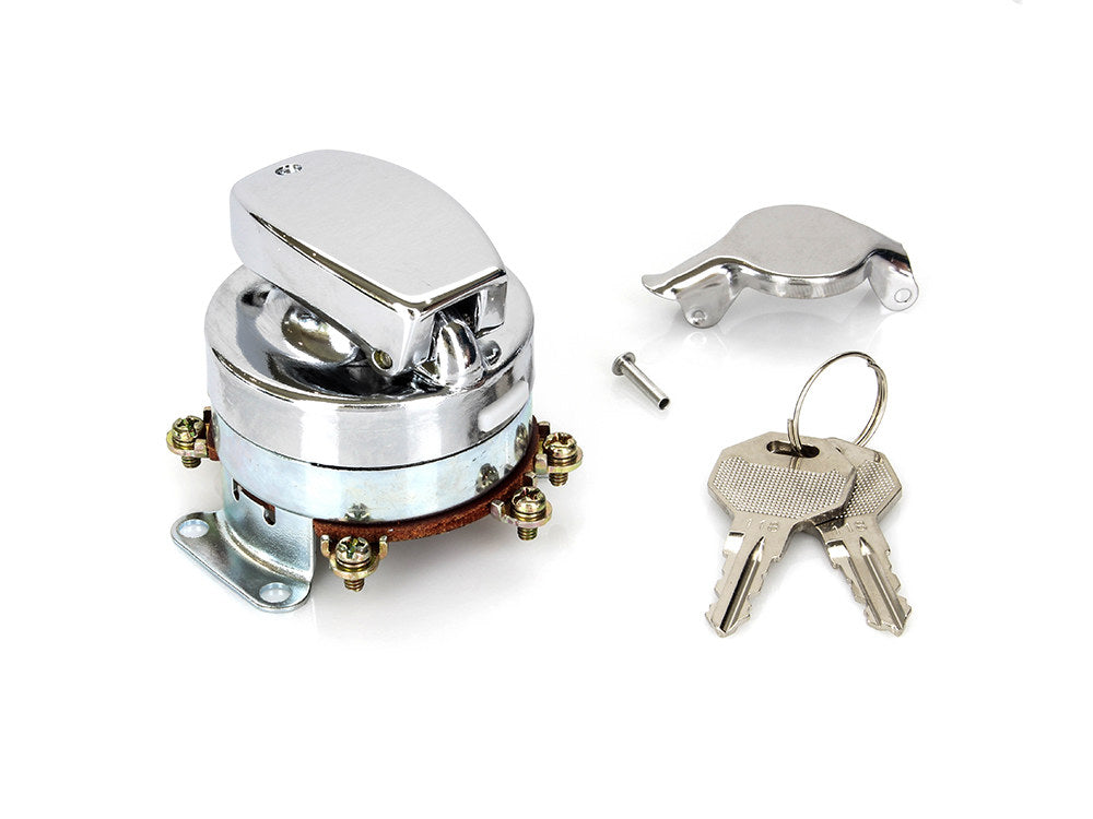 Ignition Switch - Chrome. Fits Big Twin 1936-1995. - Rollies Speed Shop