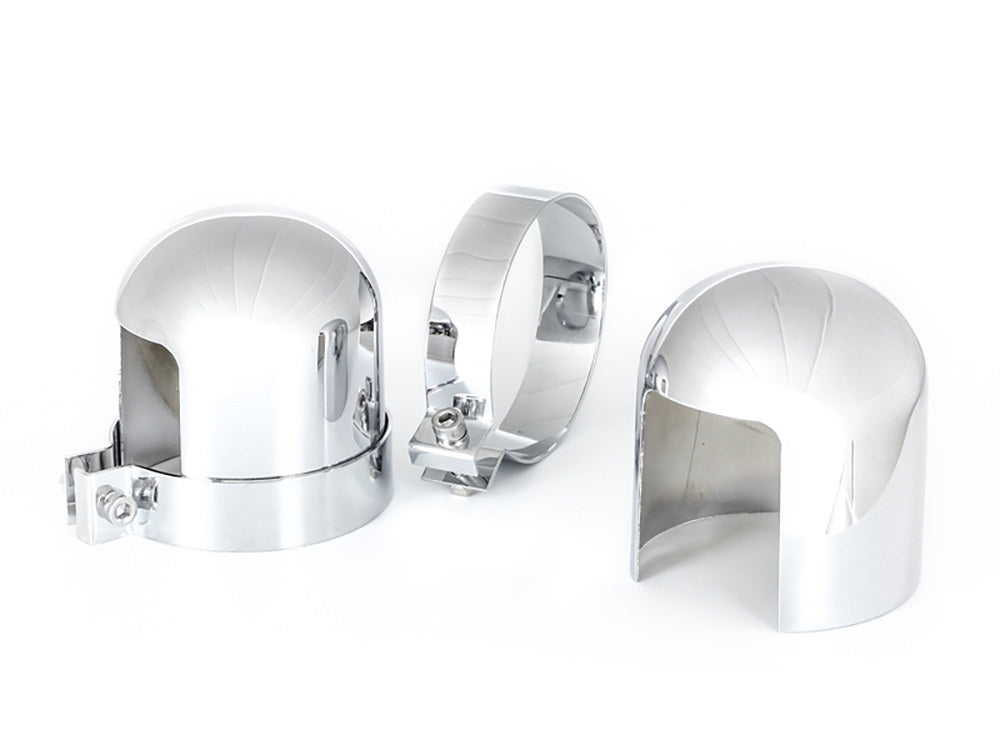 Upper Shock Covers - Chrome. Fits Big Twin 1958-1984 & Sportster 1952-1978. - Rollies Speed Shop