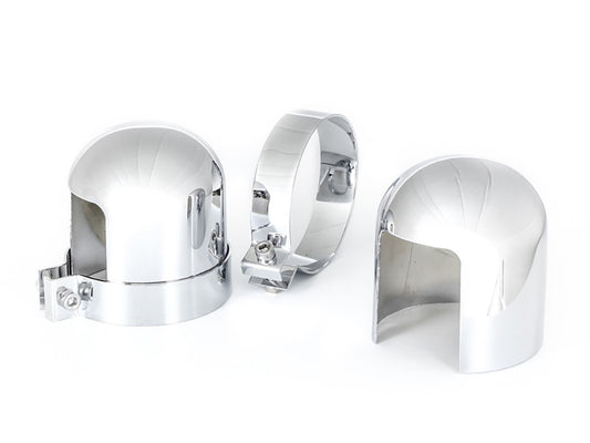 Upper Shock Covers - Chrome. Fits Big Twin 1958-1984 & Sportster 1952-1978. - Rollies Speed Shop