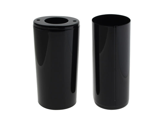 Standard Length Slider Covers - Gloss Black. Fits FL Softail 1986-2017, Touring 1980-2013 & 4Spd FL 1948-1984. - Rollies Speed Shop