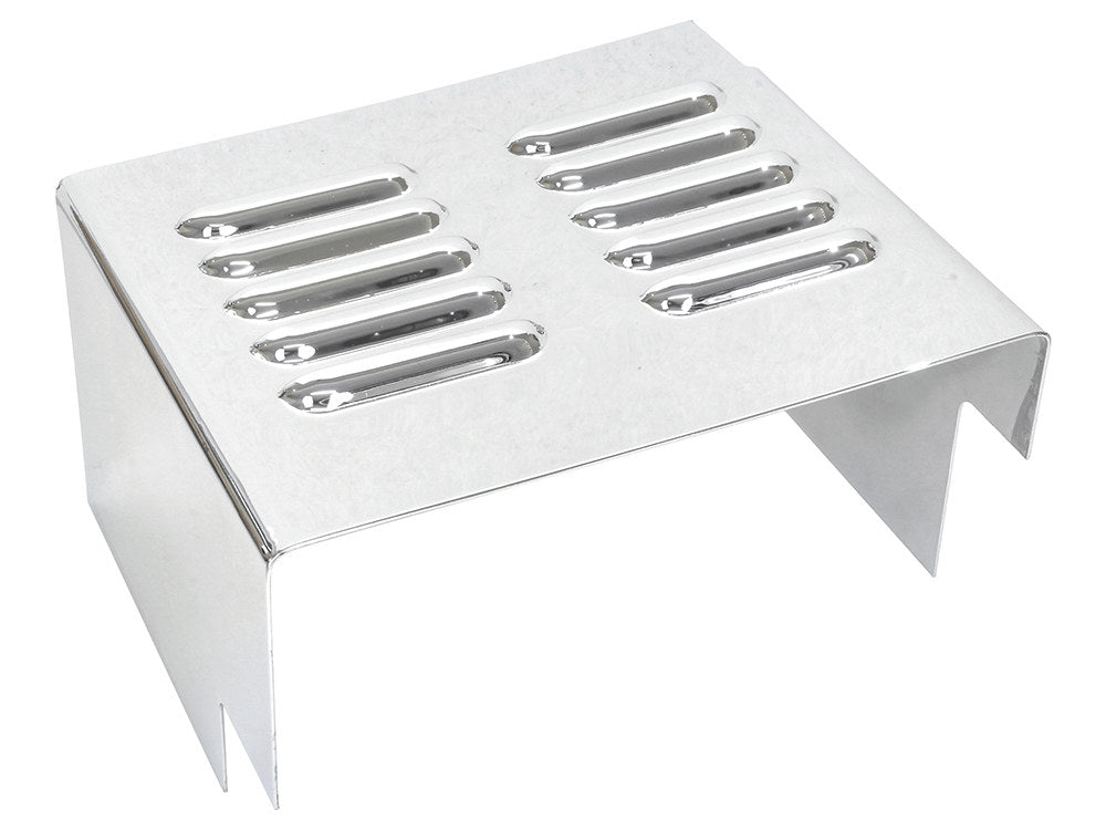 Louvered Battery Side Cover - Chrome. Fits FX 1973-1986 & Sportster 1982-2003. - Rollies Speed Shop
