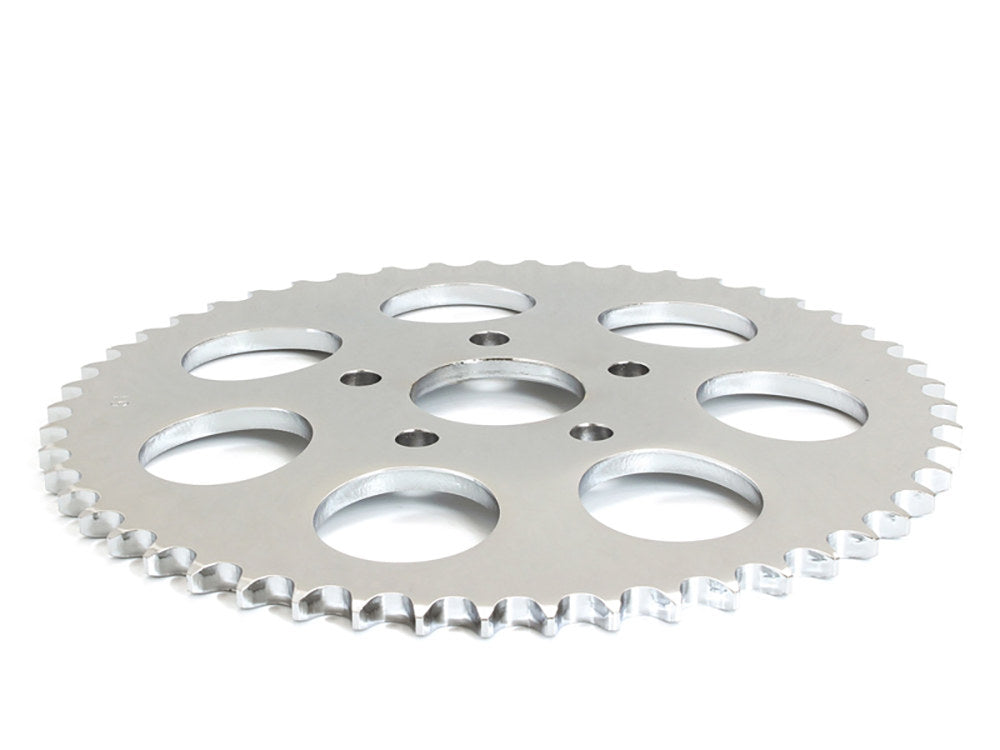 51 Tooth, 6mm Offset Steel Rear Chain Sprocket - Chrome. Fits Big Twin 1973-1999 & Sportster 1979-1981. - Rollies Speed Shop