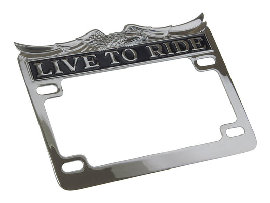 Live-to-Ride Number Plate Frame - Chrome. - Rollies Speed Shop