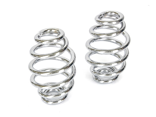 3in. Tapered Seat Spring - Chrome. - Rollies Speed Shop