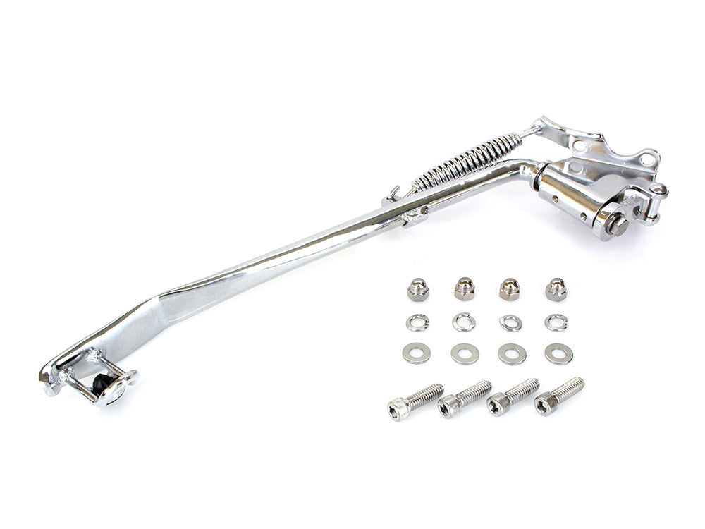 Jiffy Stand Kit - Chrome. Fits Softail 1989-2006 & Retro-Fits 4Spd Big Twin 1936-1986 - Rollies Speed Shop