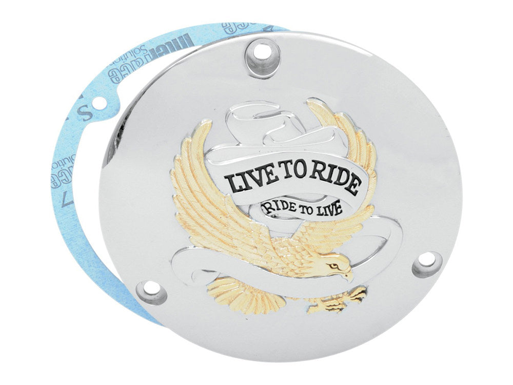 Live-to-Ride Derby Cover - Gold. Fits Big Twin 1970-1998. - Rollies Speed Shop