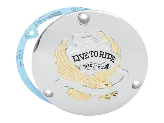 Live-to-Ride Derby Cover - Gold. Fits Big Twin 1970-1998. - Rollies Speed Shop