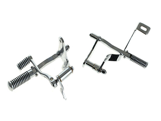 Forward Controls with O-Ring Footpegs - Chrome. Fits Sportster 1986-1990 - Rollies Speed Shop