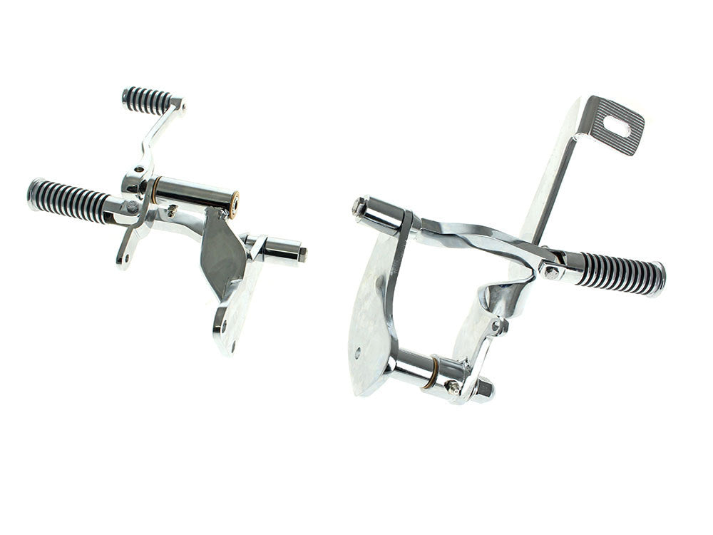 Forward Controls with O-Ring Footpegs - Chrome. Fits Sportster 1991-2003 - Rollies Speed Shop