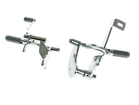 Forward Controls with O-Ring Footpegs - Chrome. Fits Sportster 1991-2003 - Rollies Speed Shop
