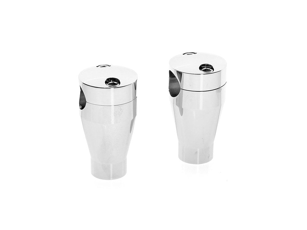3in. Round Top Risers - Chrome. Fits 1in. Handlebar. - Rollies Speed Shop