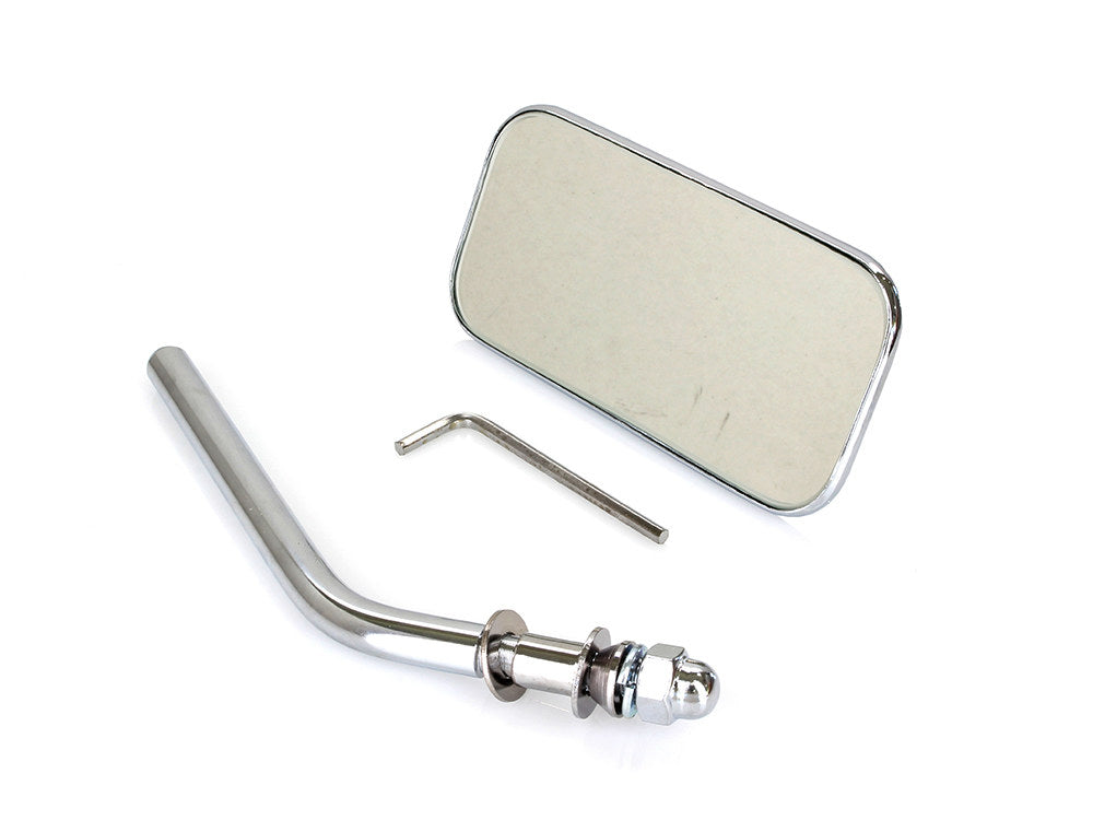 Rectangular Mirror - Chrome. Fits Left or Right. - Rollies Speed Shop