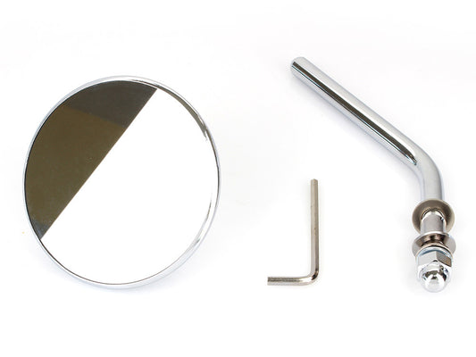 3in. Round Mirror with Short Stem - Chrome. Fits Left & Right. - Rollies Speed Shop